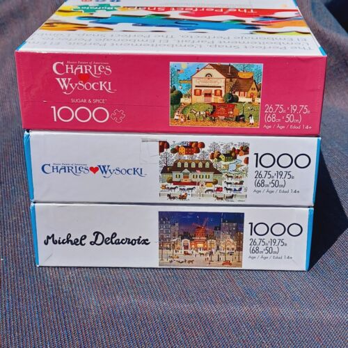 3x Buffalo Charles Wysocki 1000 Piece Puzzle Lot: Suger, Beaver, Le Moulin - Picture 5 of 6