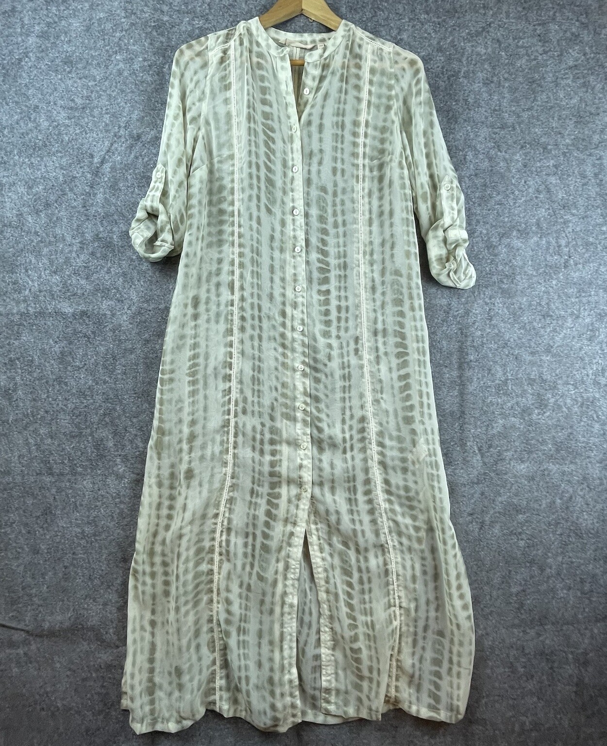 Soft Surroundings Dress PXS Sheer Layer Flowy Button Front Boho Beachy Cover-up