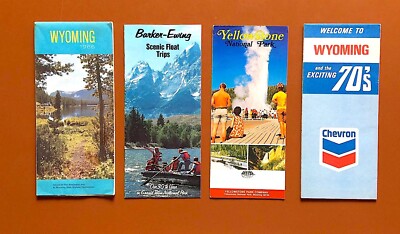 Vintage Maps of Wyoming, Brochures for Yellowstone, Grand Teton
