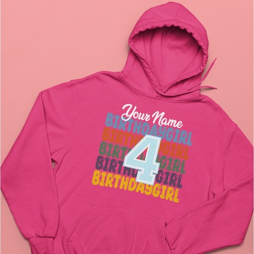 Personalised Birthday Girl Hoodie Your Name Birthday Age Party Friendship Gifts - Picture 5 of 24