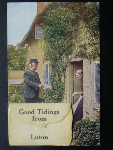 Bedfordshire LUTON POSTMAN NOVELTY 12 Image PULL-OUT c1914 Postcard - Picture 1 of 3