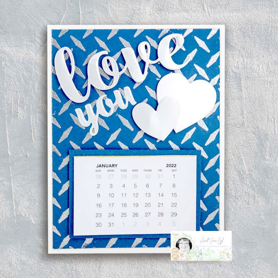 Love You Sentiment Dies Set (7pc) with heart and butterflies - image 3 of 4