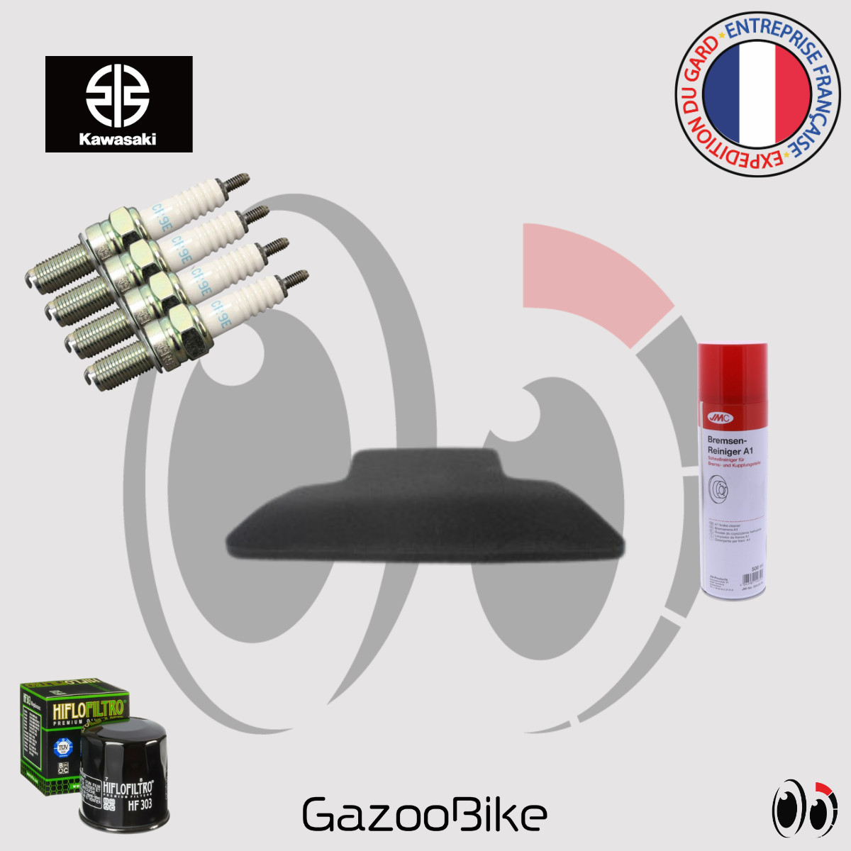 Kit filtration Kawasaki ZZR 600 1990-1992 sans huile pour restaurer la puissance