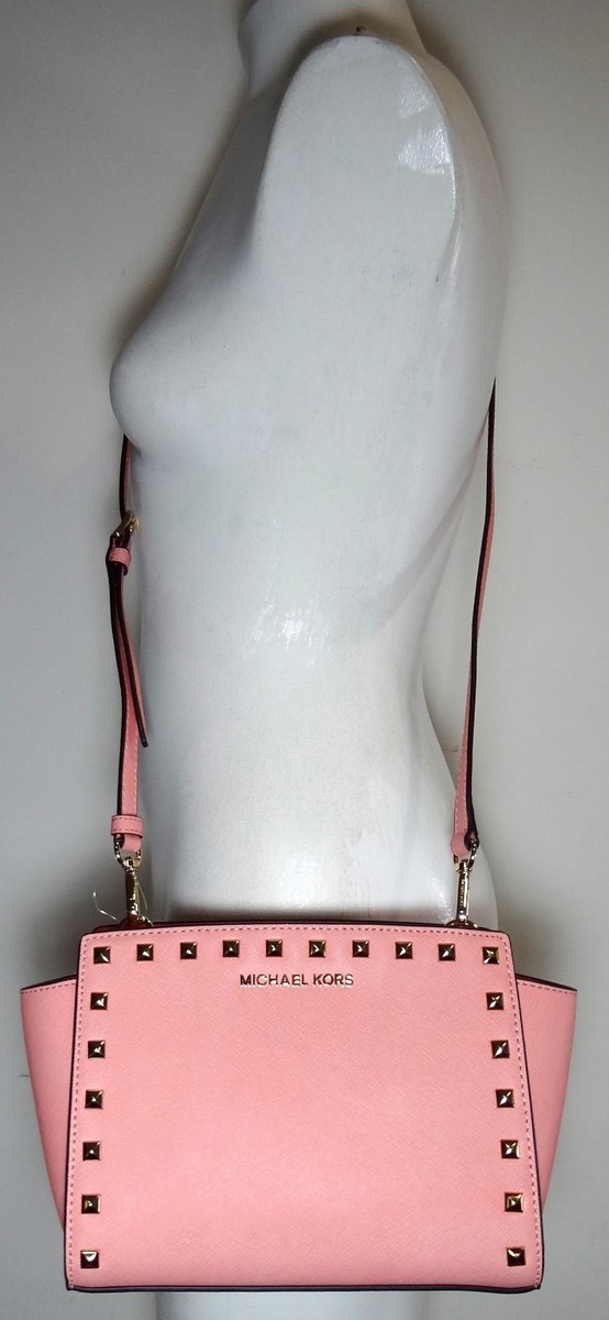 Michael Kors Selma Stud Medium Pale Pink Saffiano Leather