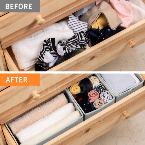Wardrobe Clothes Organizer Underwear Compartment Storage Box Foldable Drawer AU - Picture 4 of 8