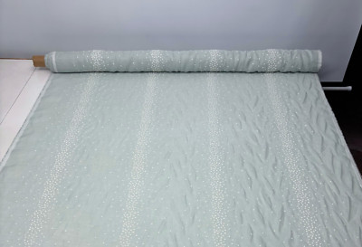 JEFFERY MARKS KRAVET GAFFEY MIST  BLUE EMBROIDERED GEO DOTS FABRIC BY YARD 52''W