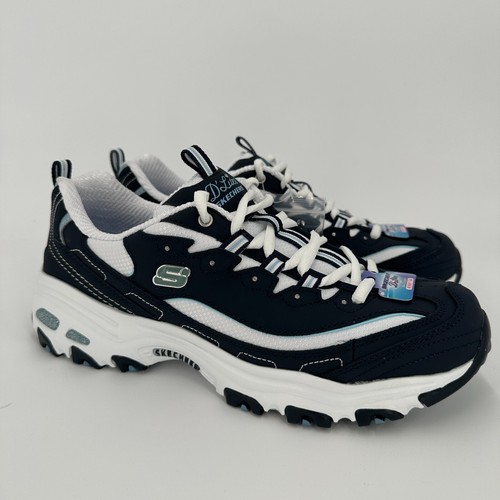 Skechers D'Lites Lace-up Sneakers sz 11 Women's Athletic Shoes Navy Blue 11930 - Picture 4 of 8