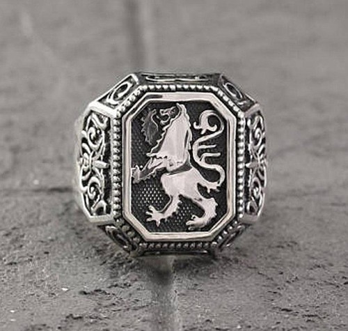 Solid 925 Sterling Silver Lion Head Face Signet Bohemian Men's Unisex Gift Ring - Picture 6 of 11