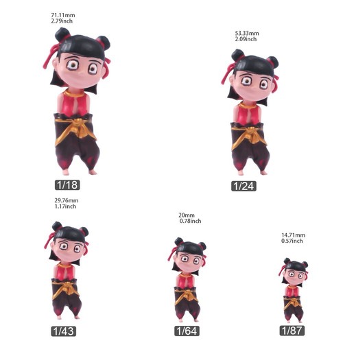 1/18 1/24 1/64 1/87 1/43 Magical Maru Nezha Cute Boy Smiling Standing Miniature - Picture 9 of 9