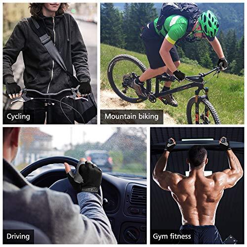 Cycling Gloves for Men Women, Bike Gloves Half Finger Road Bike Medium black - Bild 7 von 7