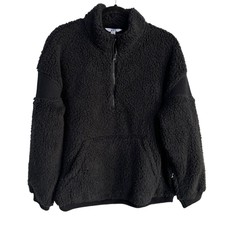 Joylab Black Sherpa Half Zip Pullover Jacket Size Xl Nwt