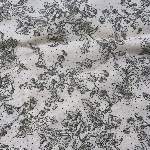 fabric 42 1/2” X 36” Staples Marsha Mccloskey Clothworks Floral Flowers Green - Picture 5 of 8