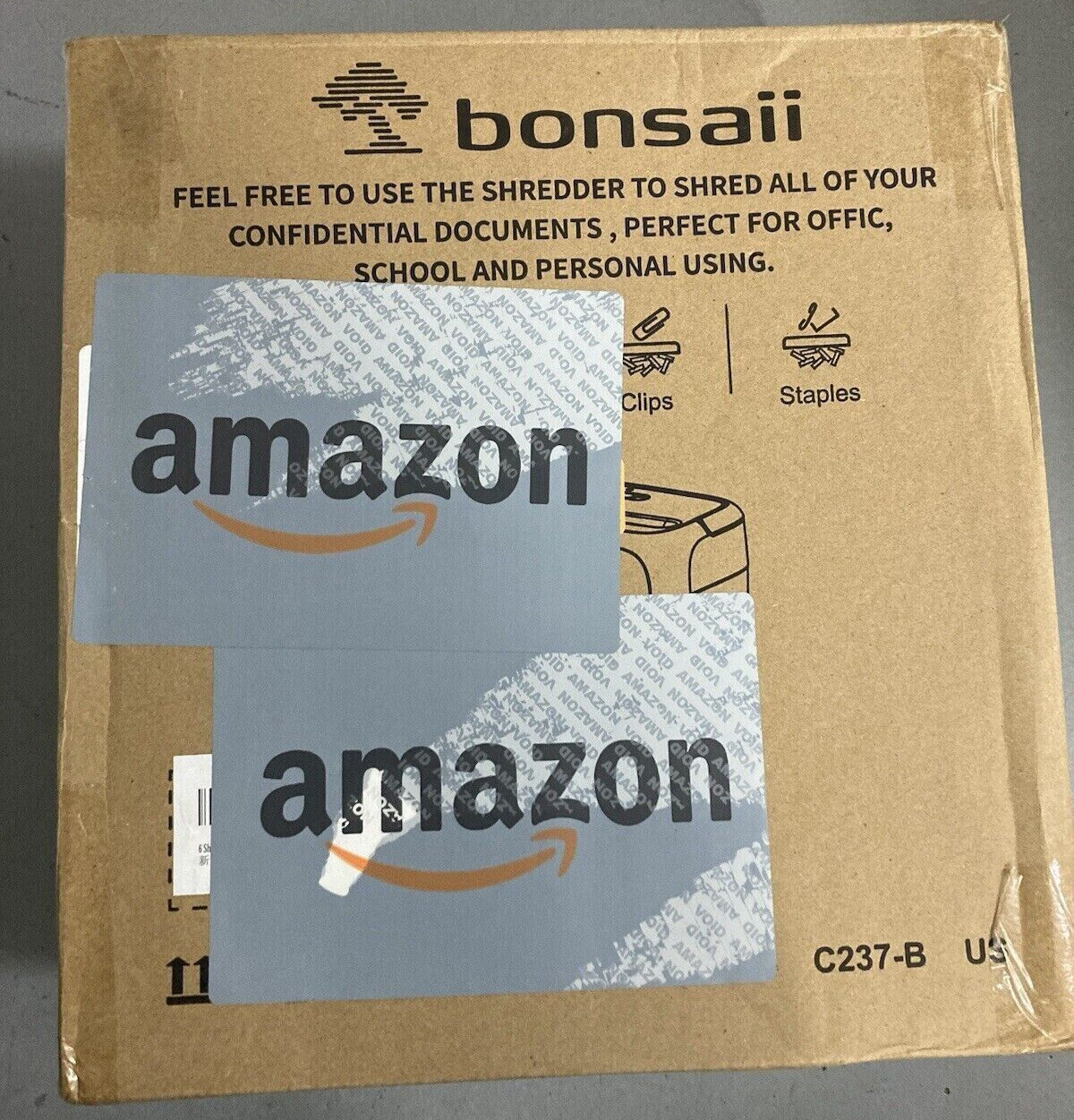 Bonsaii C237-B 6 Sheet Cross Cut Paper Shredder-image
