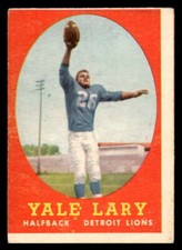 1958 TOPPS YALE LARY DETROIT LIONS #18 VG MC X9781