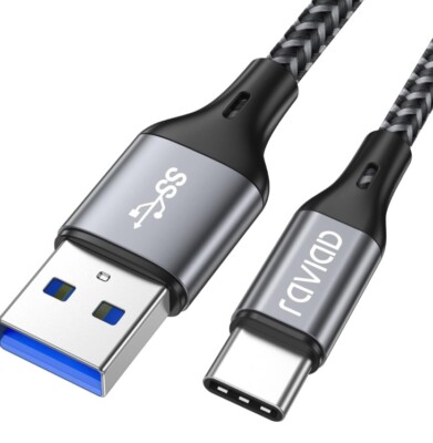 RAVIAD USB Typ C Kabel, USB C Ladekabel 1M QC 3.0 USB 3.0 Schnelles Aufladen Und