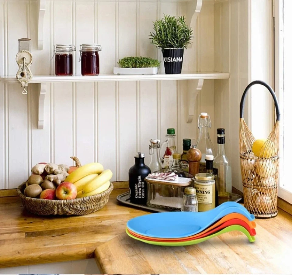 Paquete de 4 Juego de reposacucharas de silicona - Soporte para utensilios sin BPA para estufa y encimera Foto 4 de 4