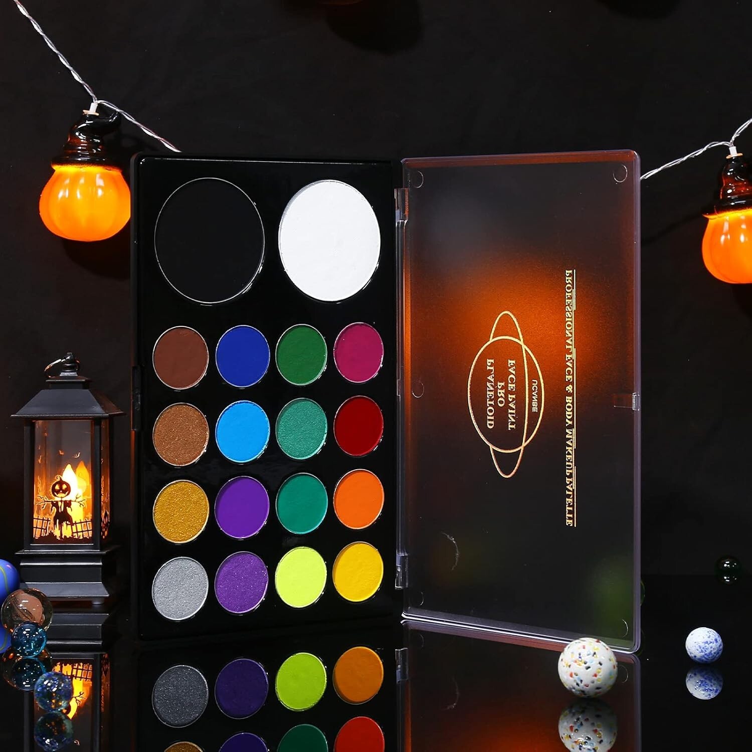 Professional 18 Color Face & Body Paint Palette - Water Activated Art Kit