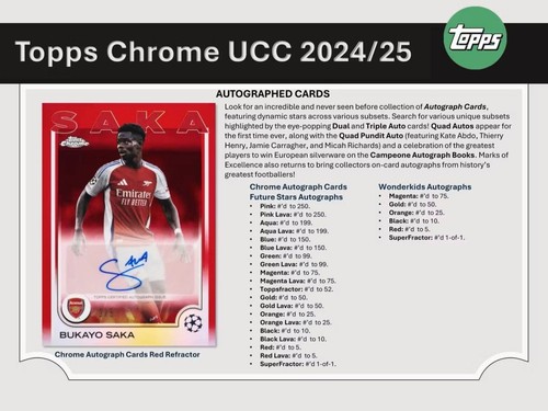 2024-25 TOPPS CHROME UEFA CLUB COMPETITIONS SOCCER HOBBY BOX - FREE SHIP 🔥🔥🔥 - Picture 5 of 9