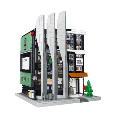 Corporate Skyscraper MOC Building Blocks Set,Modular Office DIY Model Bricks Toy