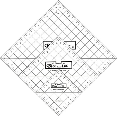 Bloc Loc - Half Square Acrylic Triangle Ruler Set #2 2.54.56.5