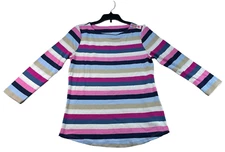 Charter Club Blouse Womens size XS Striped 3/4 Sleeve Boatneck Supima New