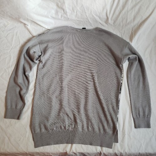 DKNY Women's Blouse Long Sleeve V-Neck Gray Sz XXS NEW NWT - Picture 2 of 9