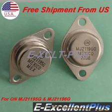 2PCS TO-3 Power Amplifier Transistors Output PNP NPN For ON MJ21195G & MJ21196G