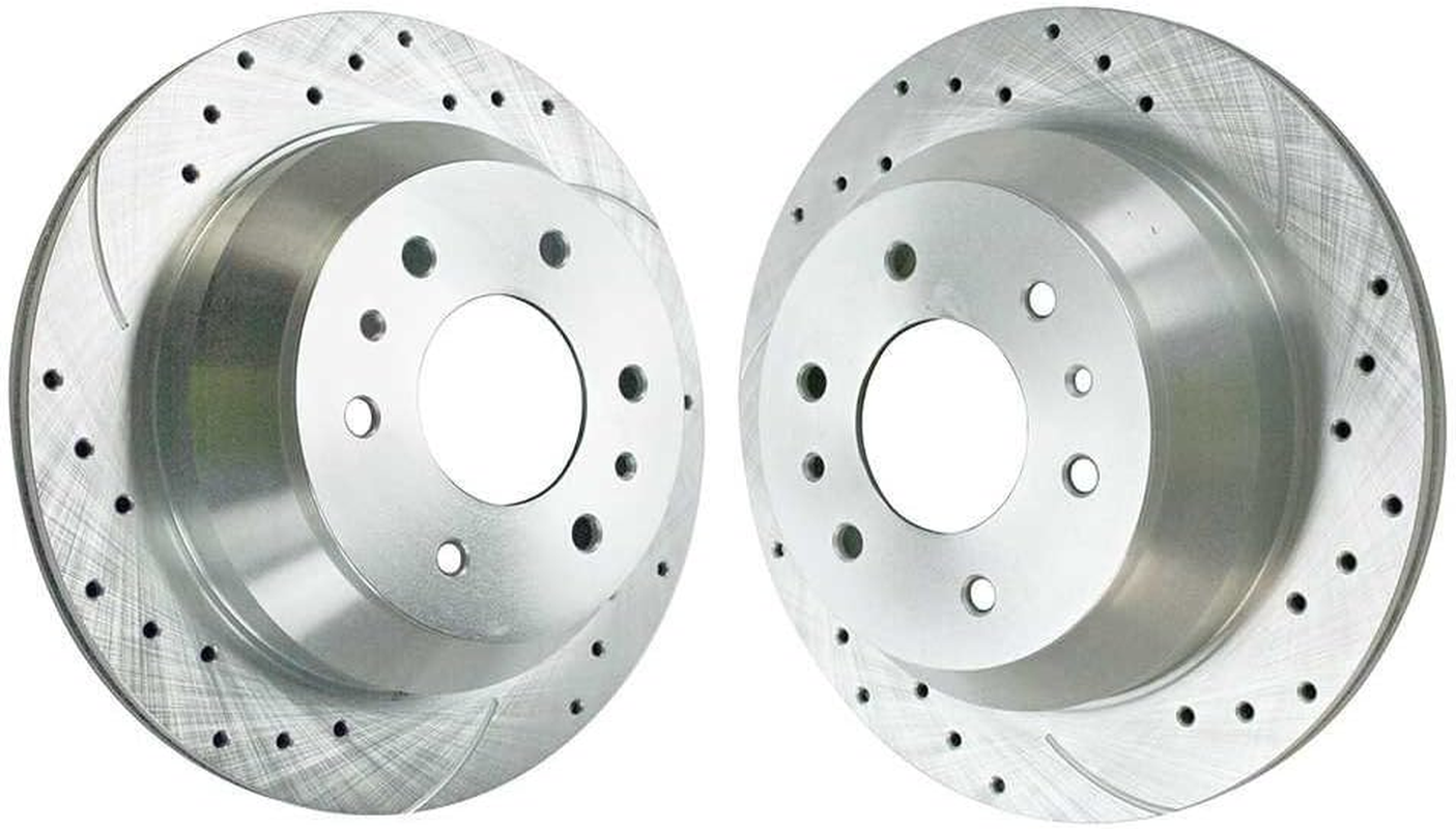 Autoshack PR65075DSZPR Pair of 2 Rear Drilled and Slotted Brake Rotors