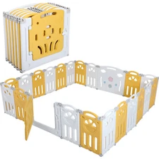 14/18 Panels Baby Fence for Toddlers Adjustable Baby Play Yard