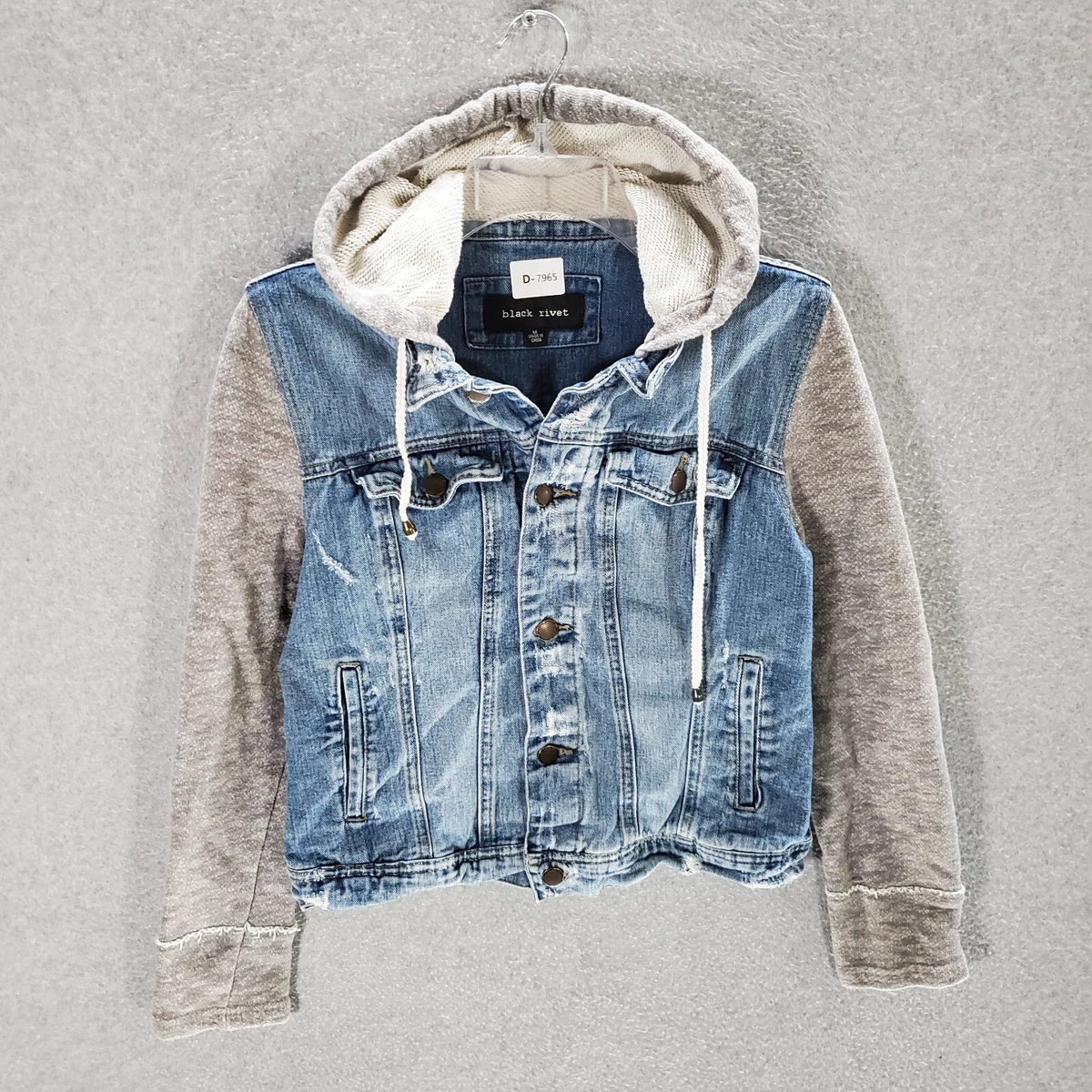 Black rivet store denim jacket
