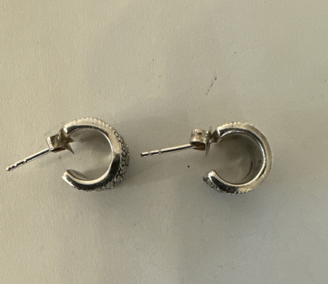 Small Solid 925 Sterling Silver Huggie Earrings 5… - image 4