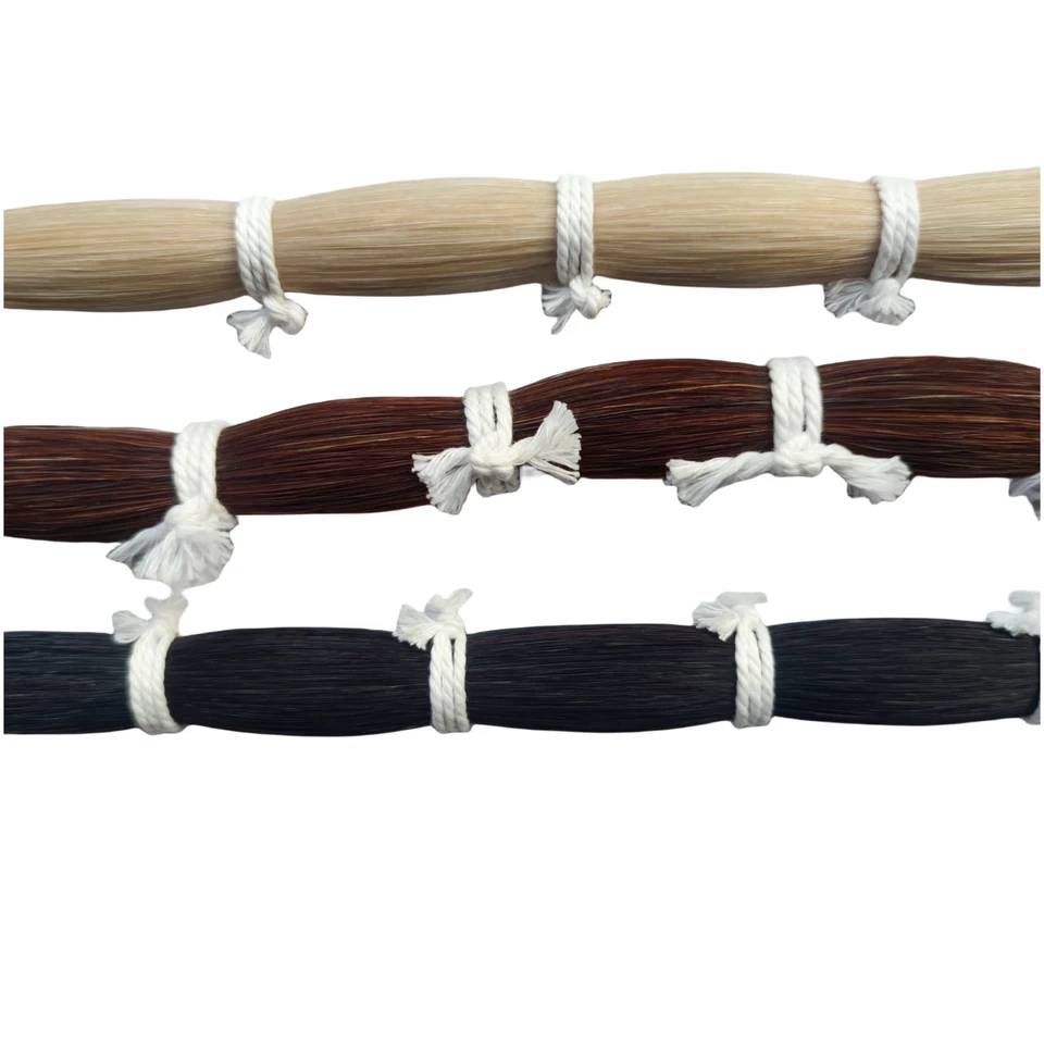 250g Buono Equiseto Capelli Fiocco Capelli Naturali Nero Bianco Mongolia Peli di Cavallo 82cm - Immagine 2 di 4