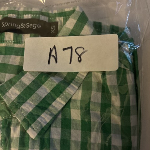 Spring & Gege Jungen Langarm Button Down Hemd grün kariert Größe XS - Bild 5 von 5
