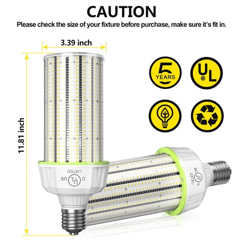 LED Corn Light Bulb 80W E39 Base for Warehouse Factory Workshop Commercial Light - Picture 6 of 11