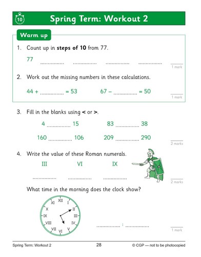 KS2 Year 3 Maths and English 10 Minute Weekly Workouts with Answer Ages 7-8 CGP - Picture 11 of 12