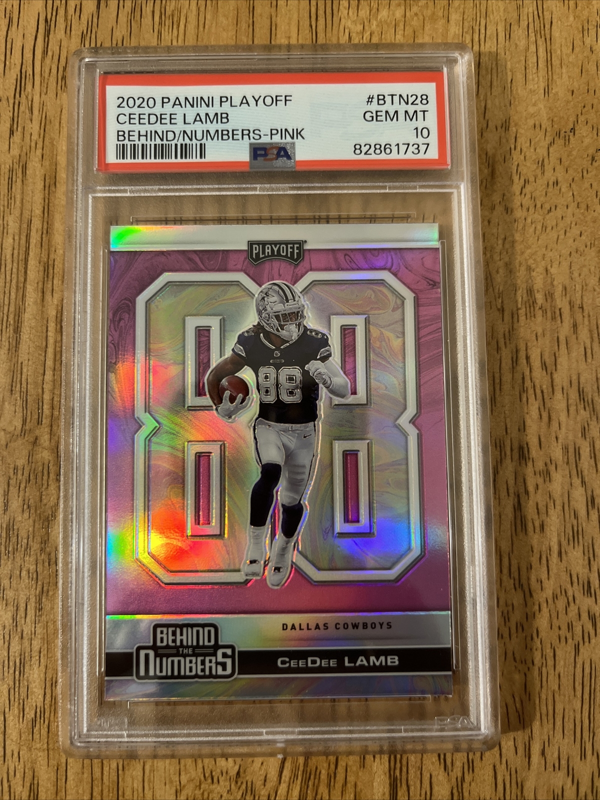 CeeDee Lamb Panini Playoff Behind the Numbers #BTN28 Pink