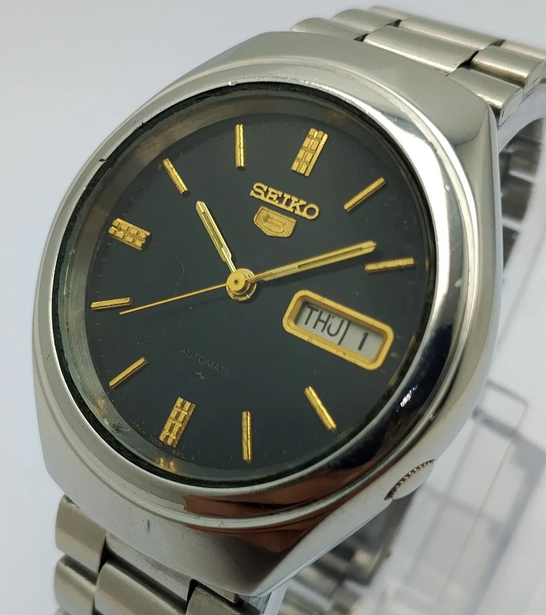 SEIKO 5 自動巻き時計 7009-316A Seiko 5 Automatic 7009-8600-P Day/Date Vintage Men's Watch