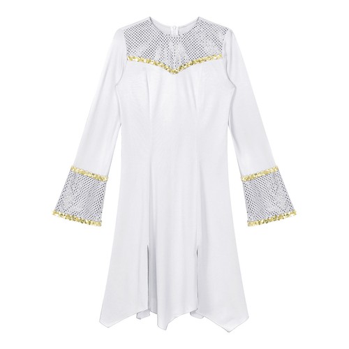 Womens Performance Costume Tunic Dresses Patchwork Dance Dress Solid Color - Bild 20 von 68