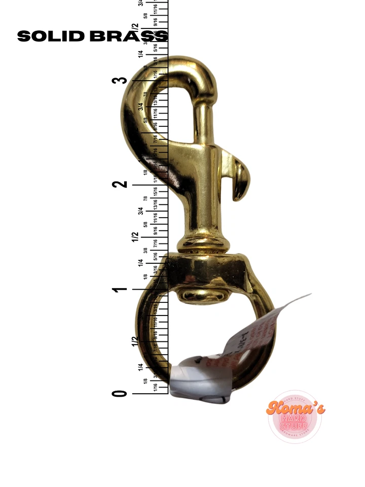 3 1/4» твердого латуни snap/застежка с 3/4» круглый поворотный глаз. ремонт свинцовой веревки, вожжей - Изображение 2 из 4