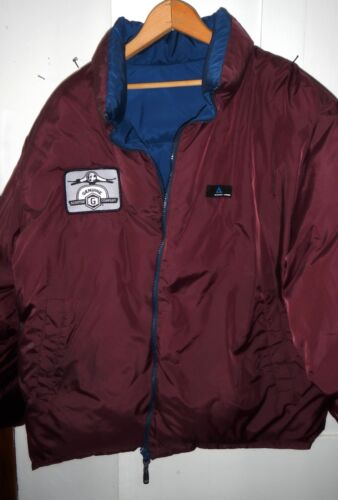 Genuine Scooter Co Gerry Goose Puffer Parka Mens Large Maroon Blue Reversible - Picture 8 of 9