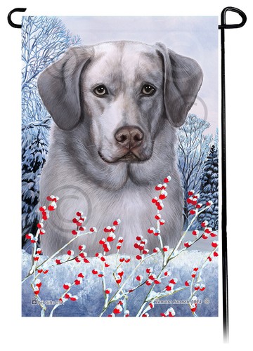 Labrador Retriever American Winter Berries Garden Flag - Foto 13 di 16