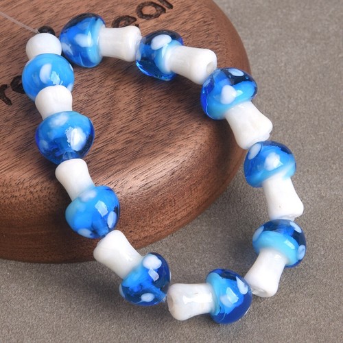 10pcs Mushroom 13x10mm 16x12mm 18x15mm Handmade Lampwork Glass Loose Beads - Picture 11 of 22