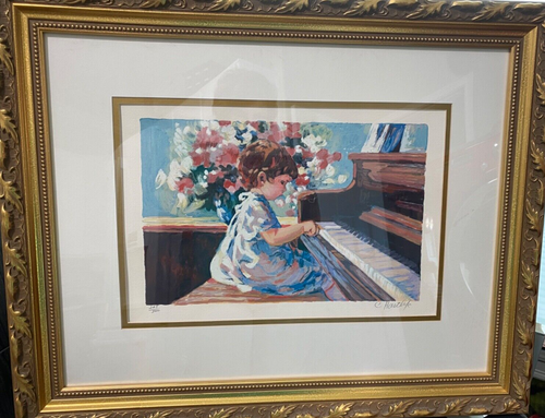 Ltd Edt Professional Matt+Frame + Signed Corinne Hartley "Piano Lessons" 263/300