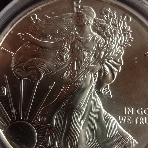 1899-O MORGAN SILVER D. AND2011 AMERICAN SILVER EAGLE MS-70 PCGS, 25 ANNIVERSARY - Picture 15 of 23