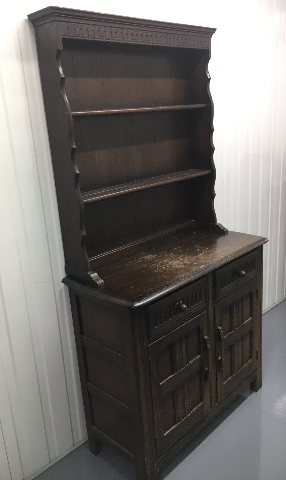 Vintage Dark Oak Welsh Dresser Made by Priory eBay