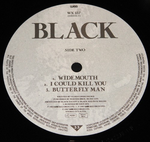 BLACK ~ SAME S/T SELF ~ UK WARNER BROS VINYL LP 1984 1ST PRESS ~ GREAT CONDITION - Picture 8 of 8