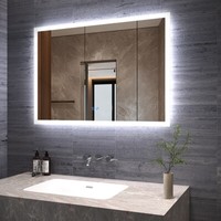 Badspiegel Led 100X70Cm Mit Beleuchtung Touch Dimmbar Wandspiegel Lichtspiegel