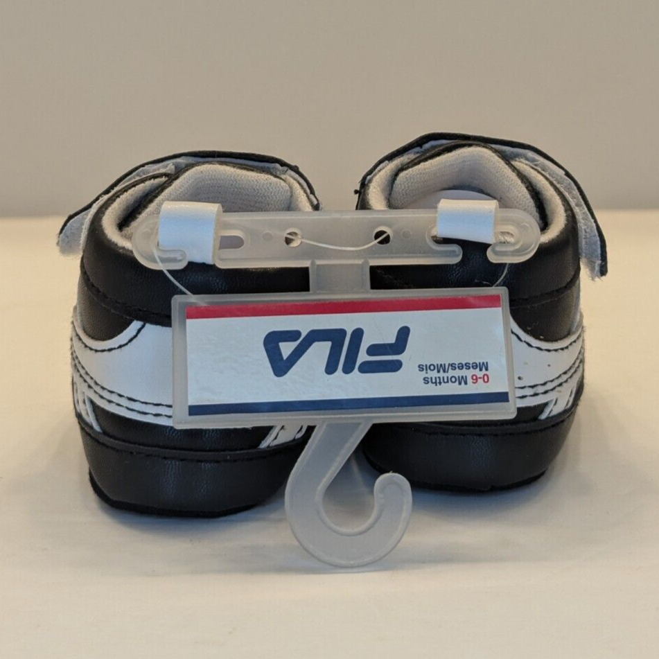 PONY FILA Culla Neonato Sneakers Scarpe Neonato Morbide Taglia 0 6 Mesi Nero Nuovo con etichette
