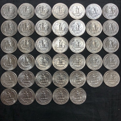 WASHINGTON QUARTER 10 $ VOLLE ROLLE 40 QUARTERS AU & BU SILBER 90 % MENGE VERFÜGBAR #53B - Bild 6 von 12