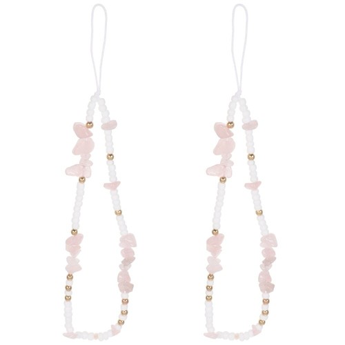2 Pack Anti-verlorene Handykette Kristall Telefon Lanyard Handyperlenband - 第 1/12 張圖片